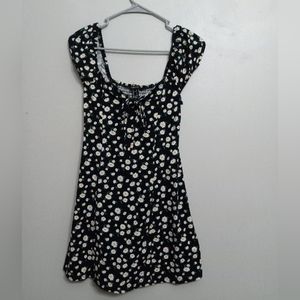 Black sunflower mini dress